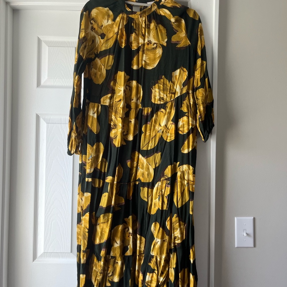 Floral Green and Yellow Dress